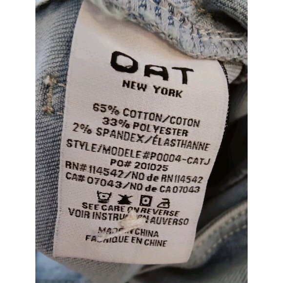 Oat New York High Waist Wide Leg Raw Hem Light Wash Jeans 12 (31x30) NWT - Picture 8 of 11
